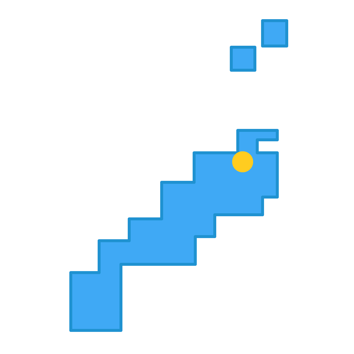 島根県の無料フリーイラスト|簡易・県庁あり・四角(青)