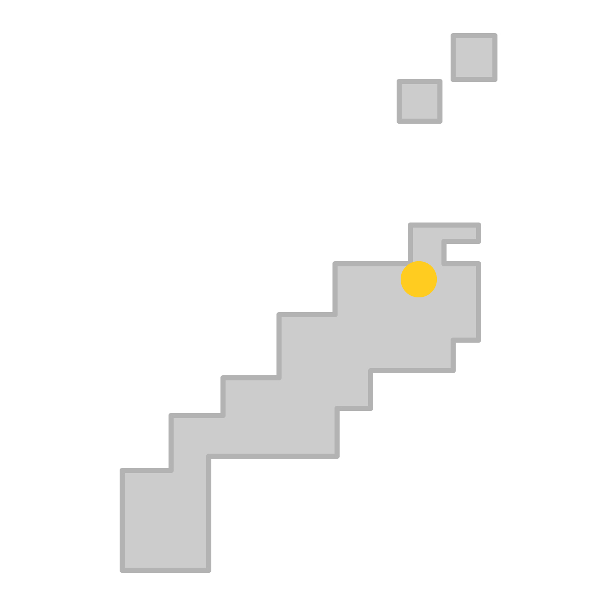 島根県の無料フリーイラスト|簡易・県庁あり・四角(グレー)