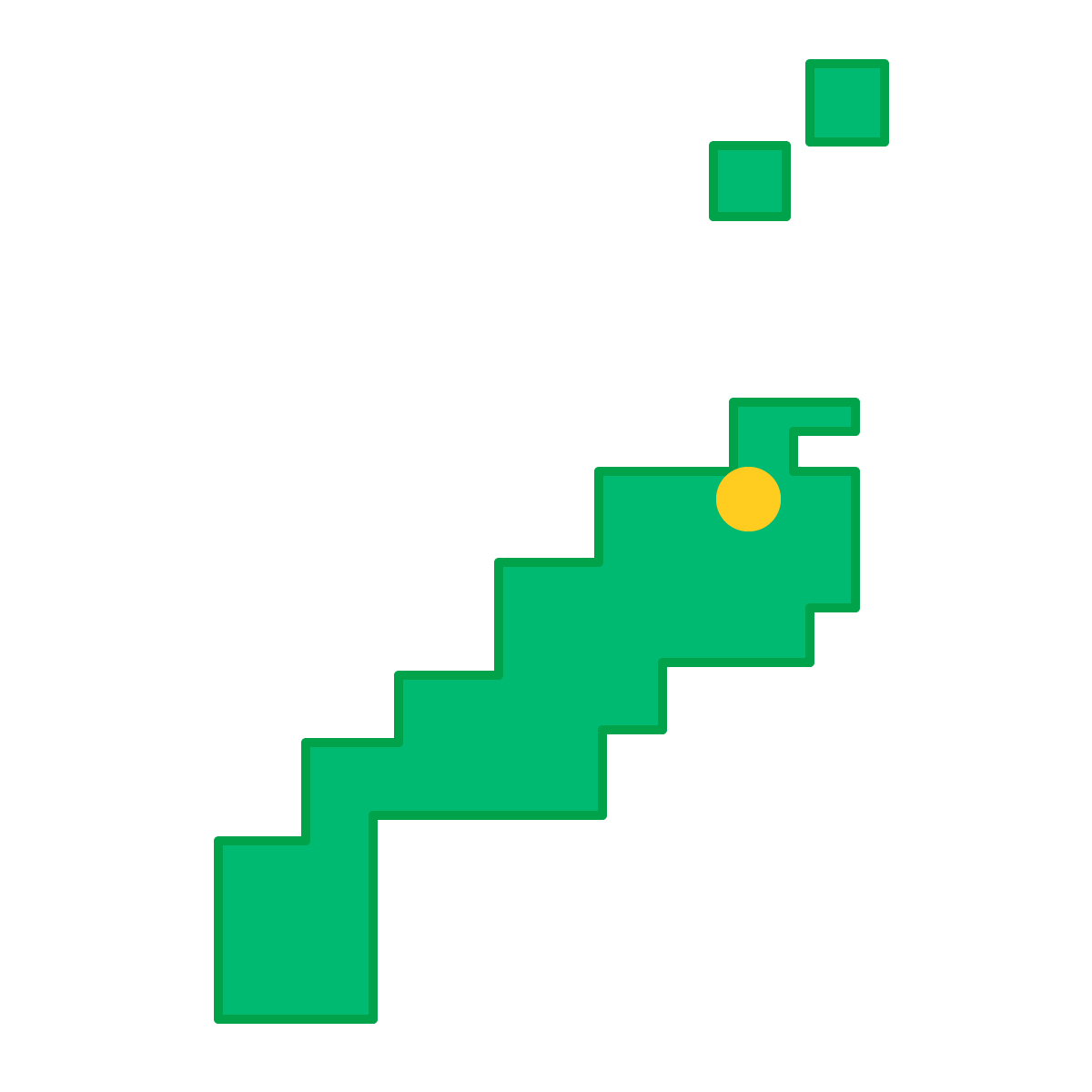 島根県の無料フリーイラスト|簡易・県庁あり・四角(緑)
