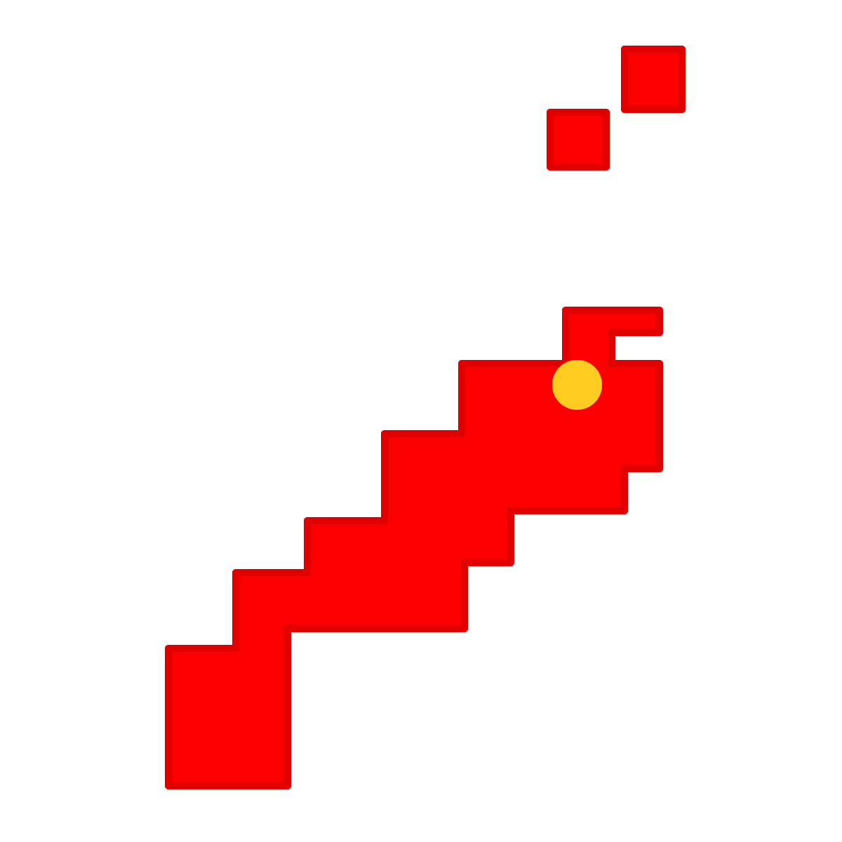 島根県の無料フリーイラスト|簡易・県庁あり・四角(赤)