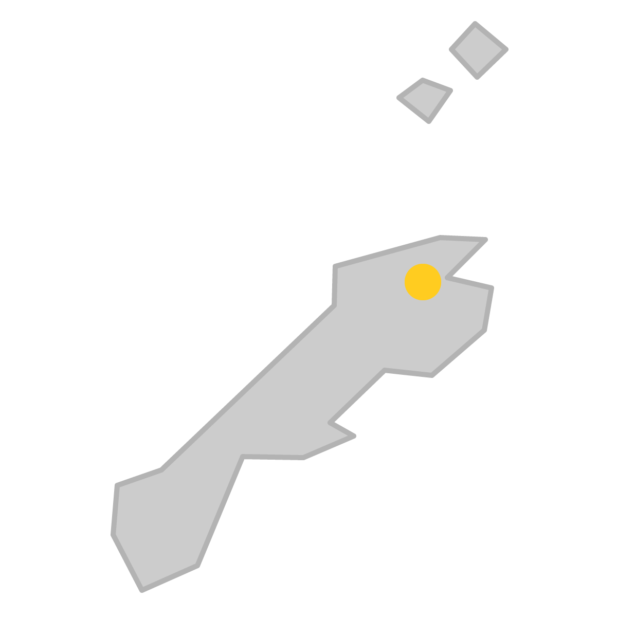 島根県の無料フリーイラスト|簡易・県庁あり・三角(グレー)