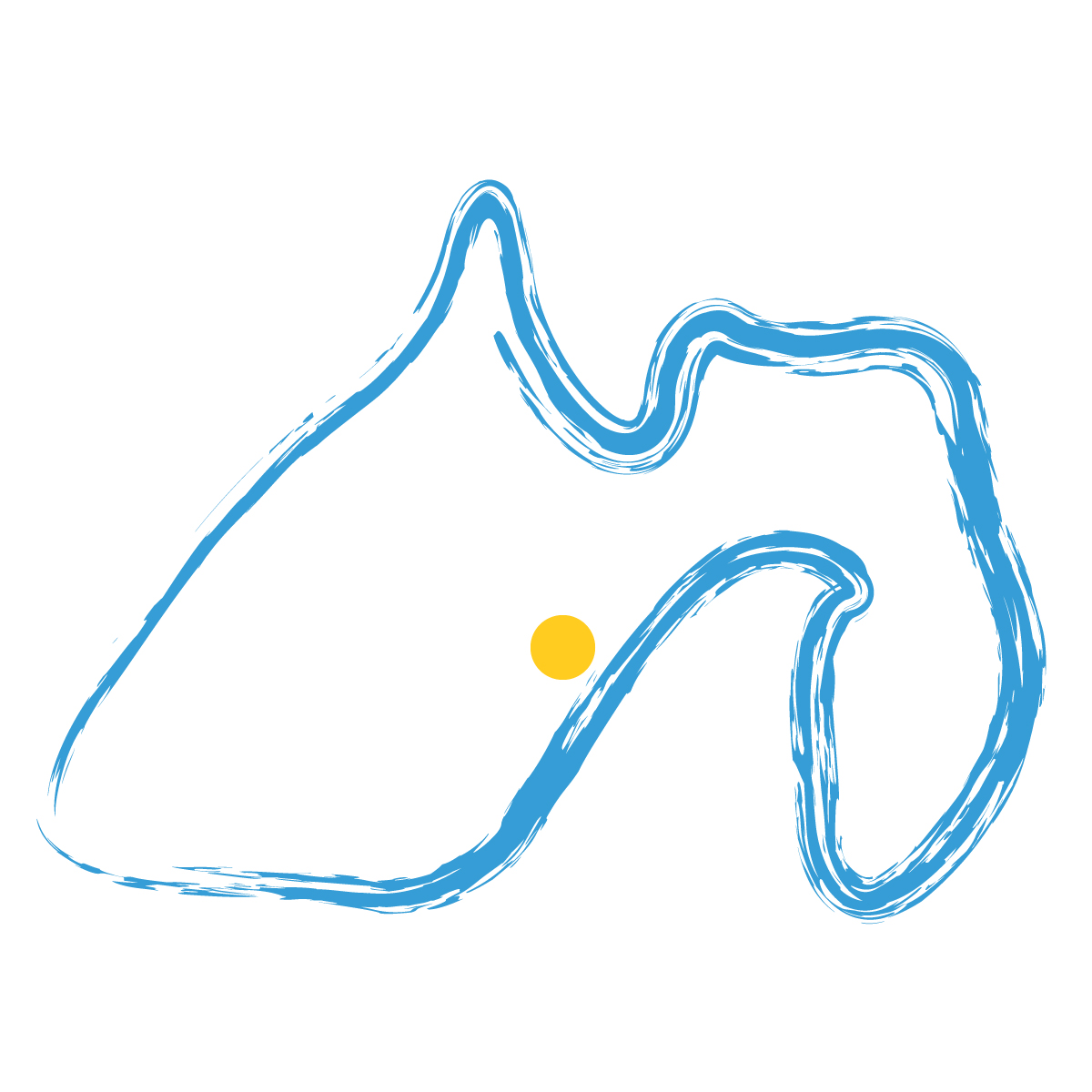 静岡県の無料フリーイラスト|簡易・県庁あり・毛筆(青)