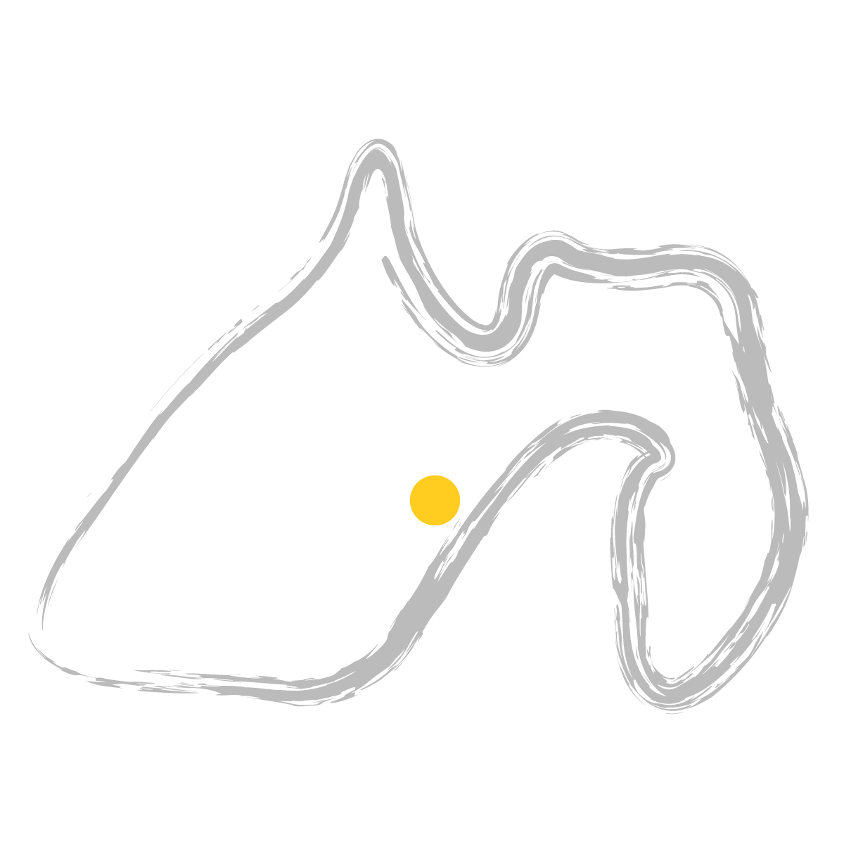 静岡県の無料フリーイラスト|簡易・県庁あり・毛筆(グレー)