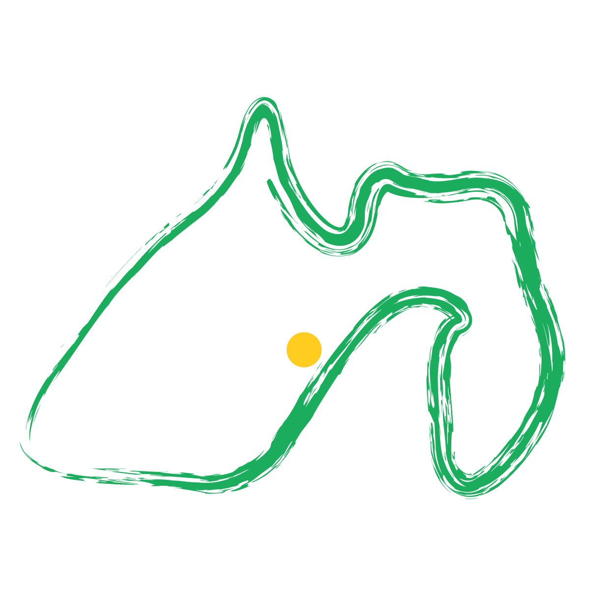 静岡県の無料フリーイラスト|簡易・県庁あり・毛筆(緑)