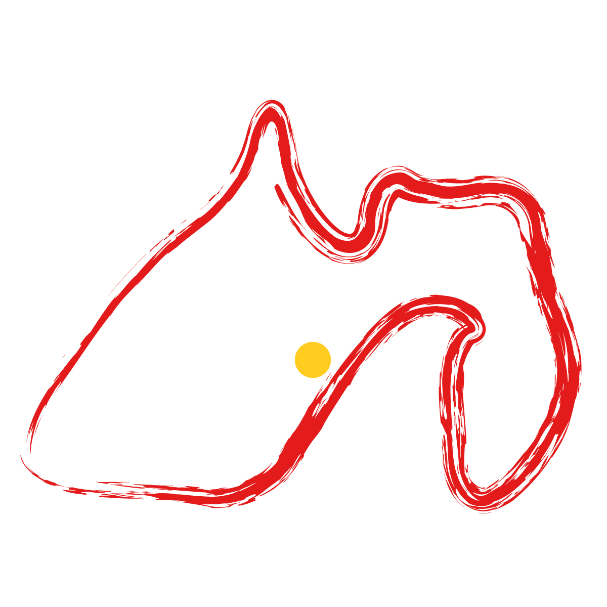 静岡県の無料フリーイラスト|簡易・県庁あり・毛筆(赤)