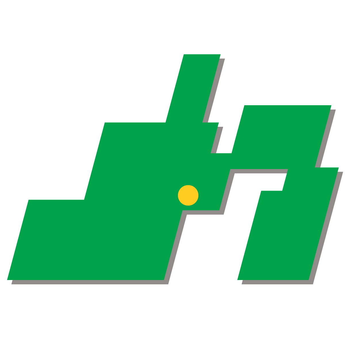 静岡県の無料フリーイラスト｜簡易・県庁あり・四角斜め(緑)