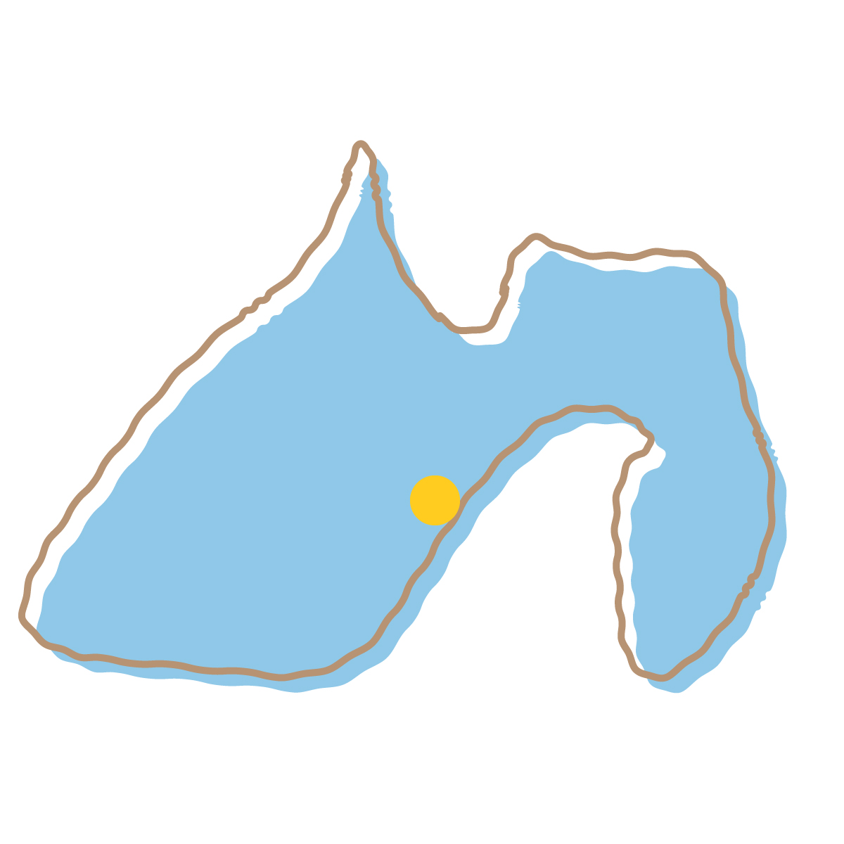 静岡県の無料フリーイラスト|簡易・県庁あり・イラスト風(青)