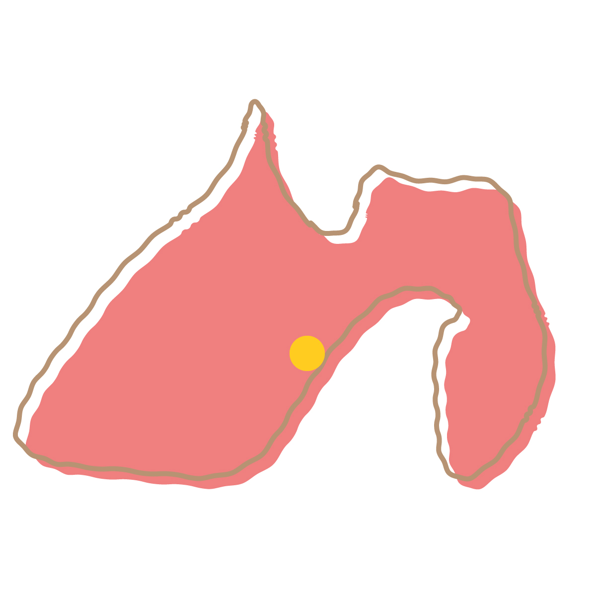 静岡県の無料フリーイラスト|簡易・県庁あり・イラスト風(赤)