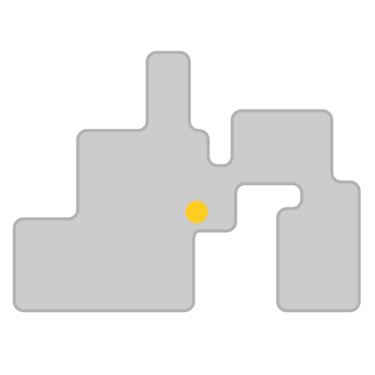 静岡県の無料フリーイラスト|簡易・県庁あり・角丸(グレー)