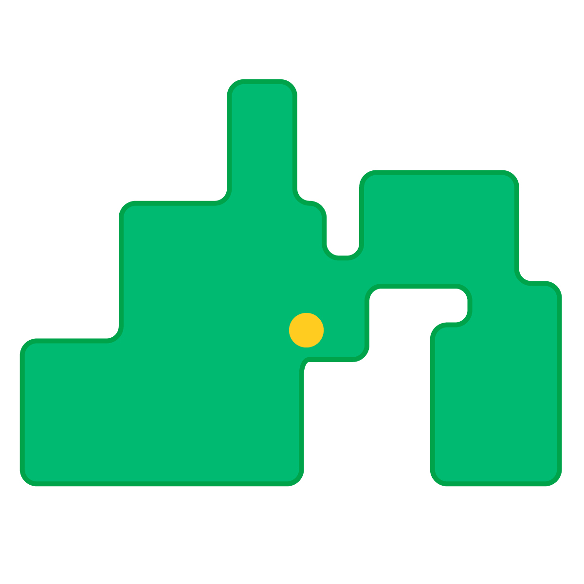 静岡県の無料フリーイラスト|簡易・県庁あり・角丸(緑)