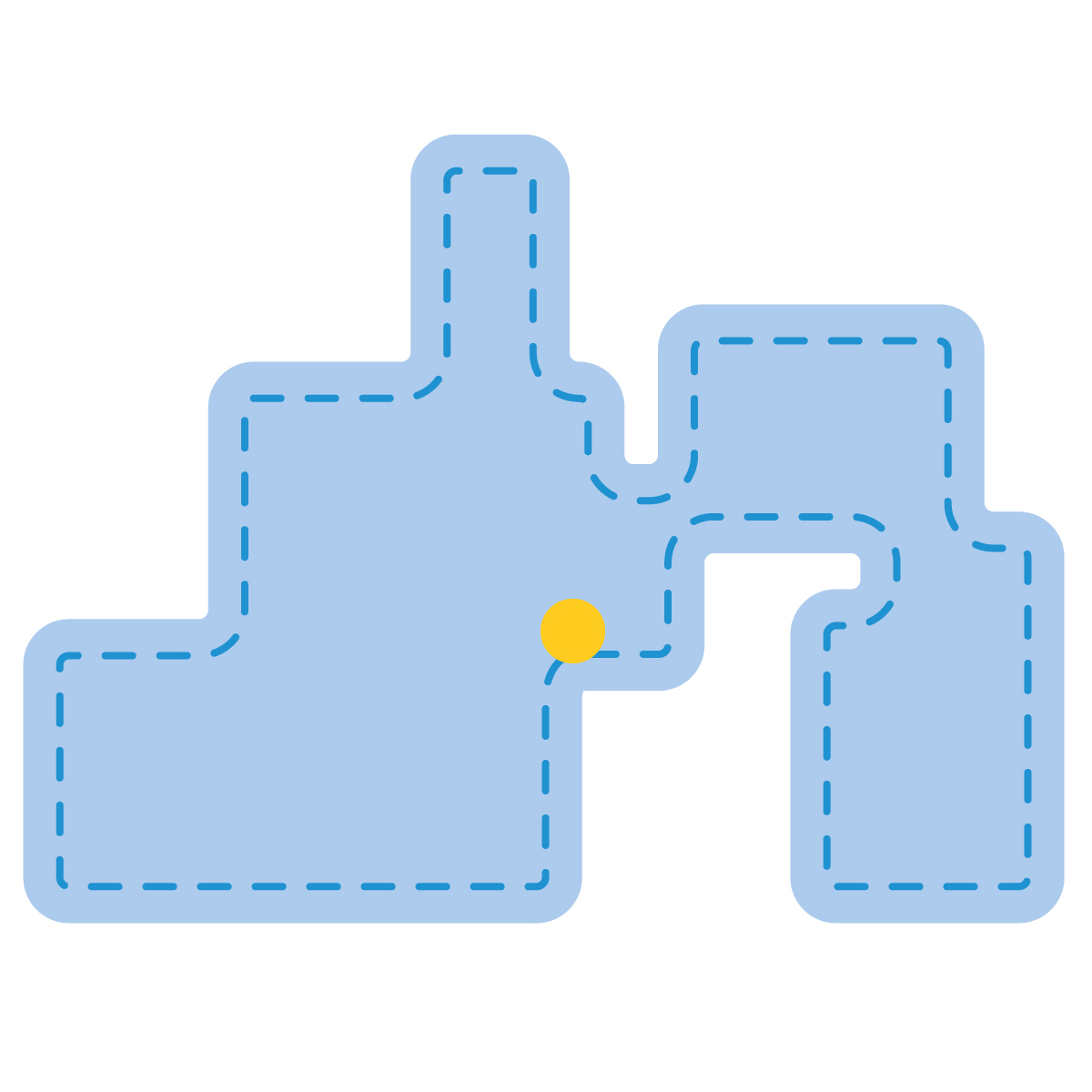 静岡県の無料フリーイラスト|簡易・県庁あり・角丸ステッチ(青)