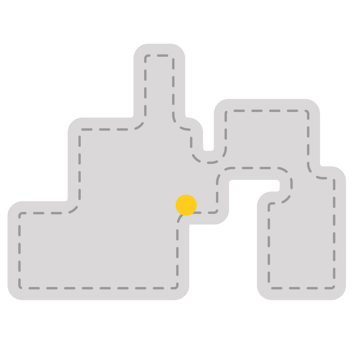 静岡県の無料フリーイラスト|簡易・県庁あり・角丸ステッチ(グレー)