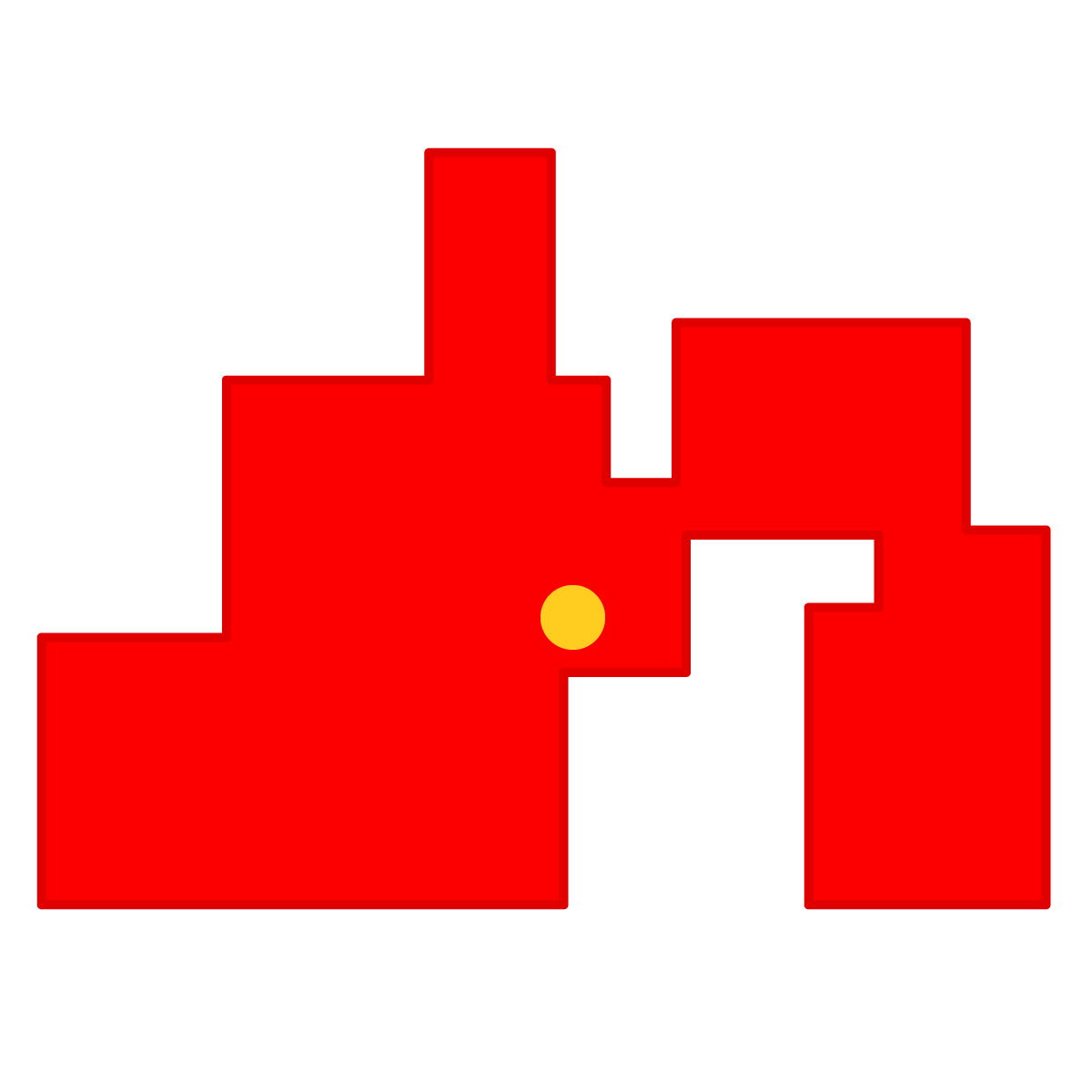 静岡県の無料フリーイラスト|簡易・県庁あり・四角(赤)