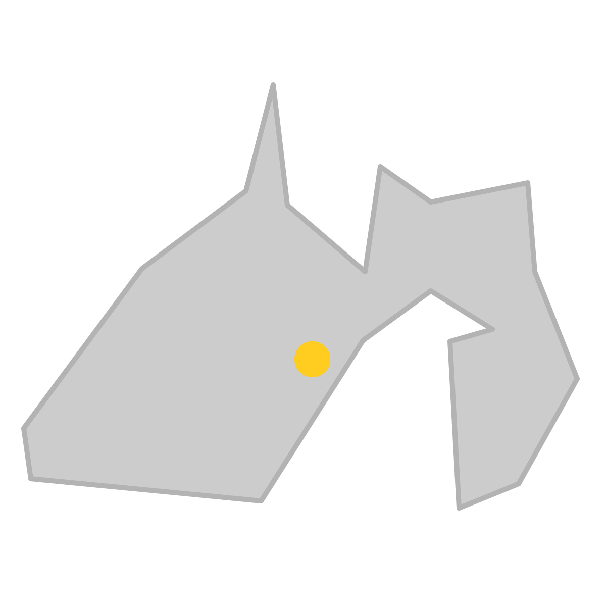 静岡県の無料フリーイラスト|簡易・県庁あり・三角(グレー)