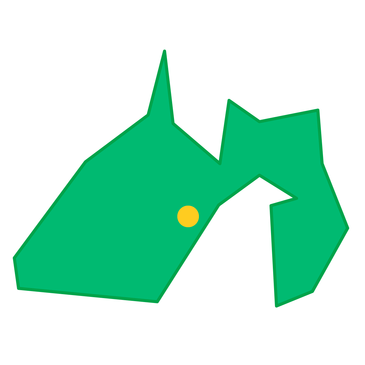 静岡県の無料フリーイラスト|簡易・県庁あり・三角(緑)
