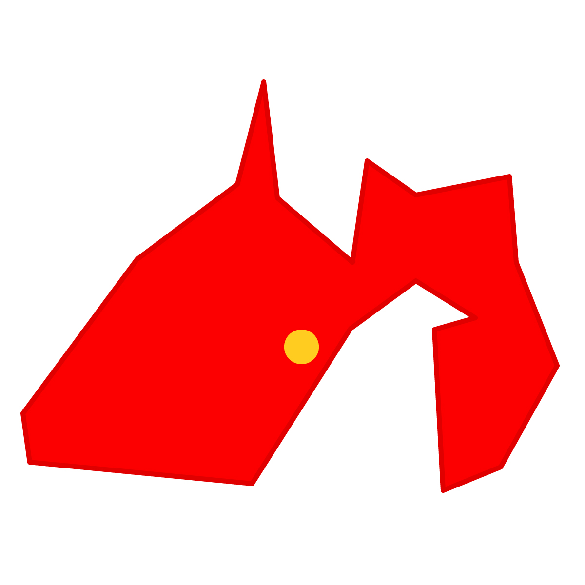 静岡県の無料フリーイラスト|簡易・県庁あり・三角(赤)