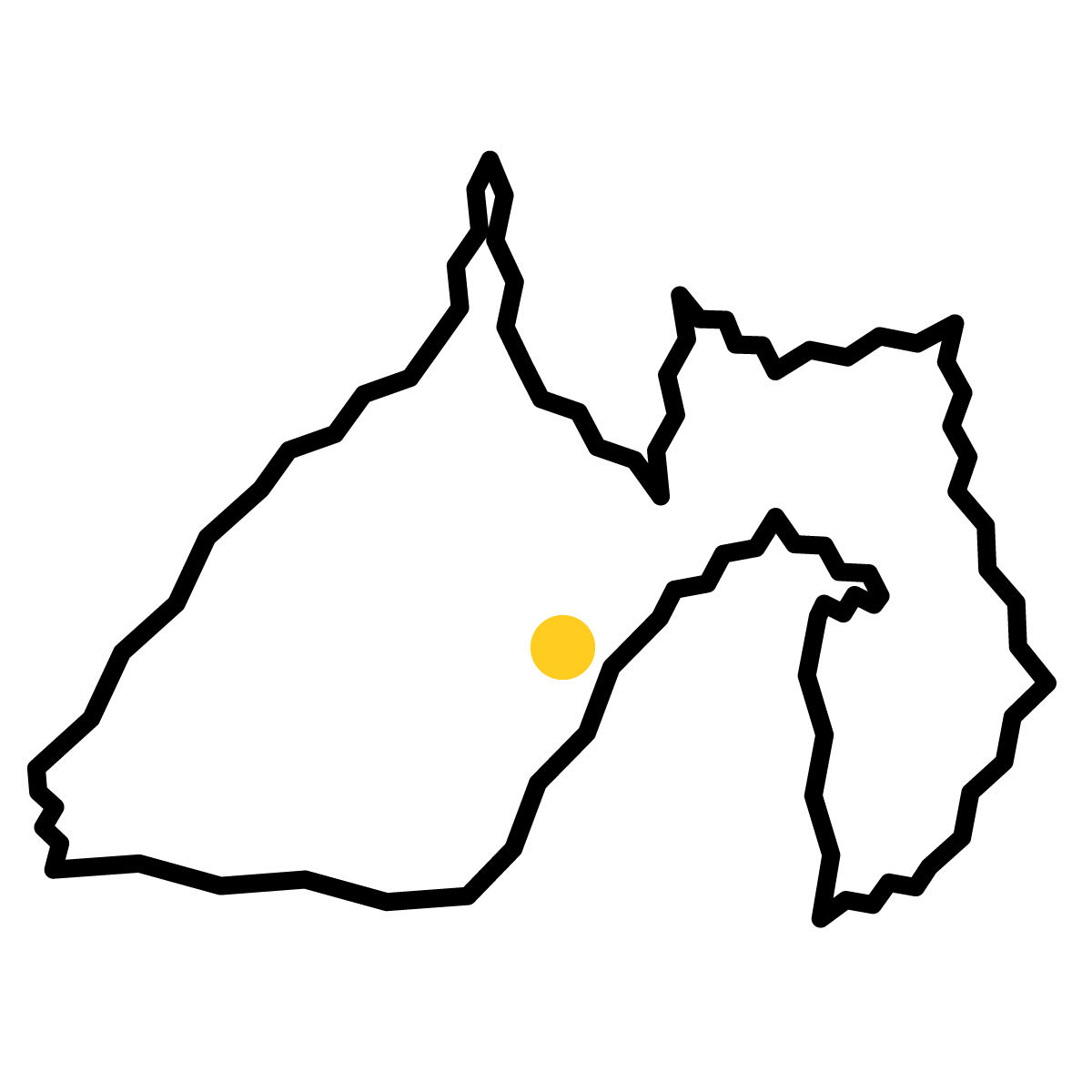 静岡県の無料フリーイラスト|簡易・県庁あり・ジグザグ(黒)