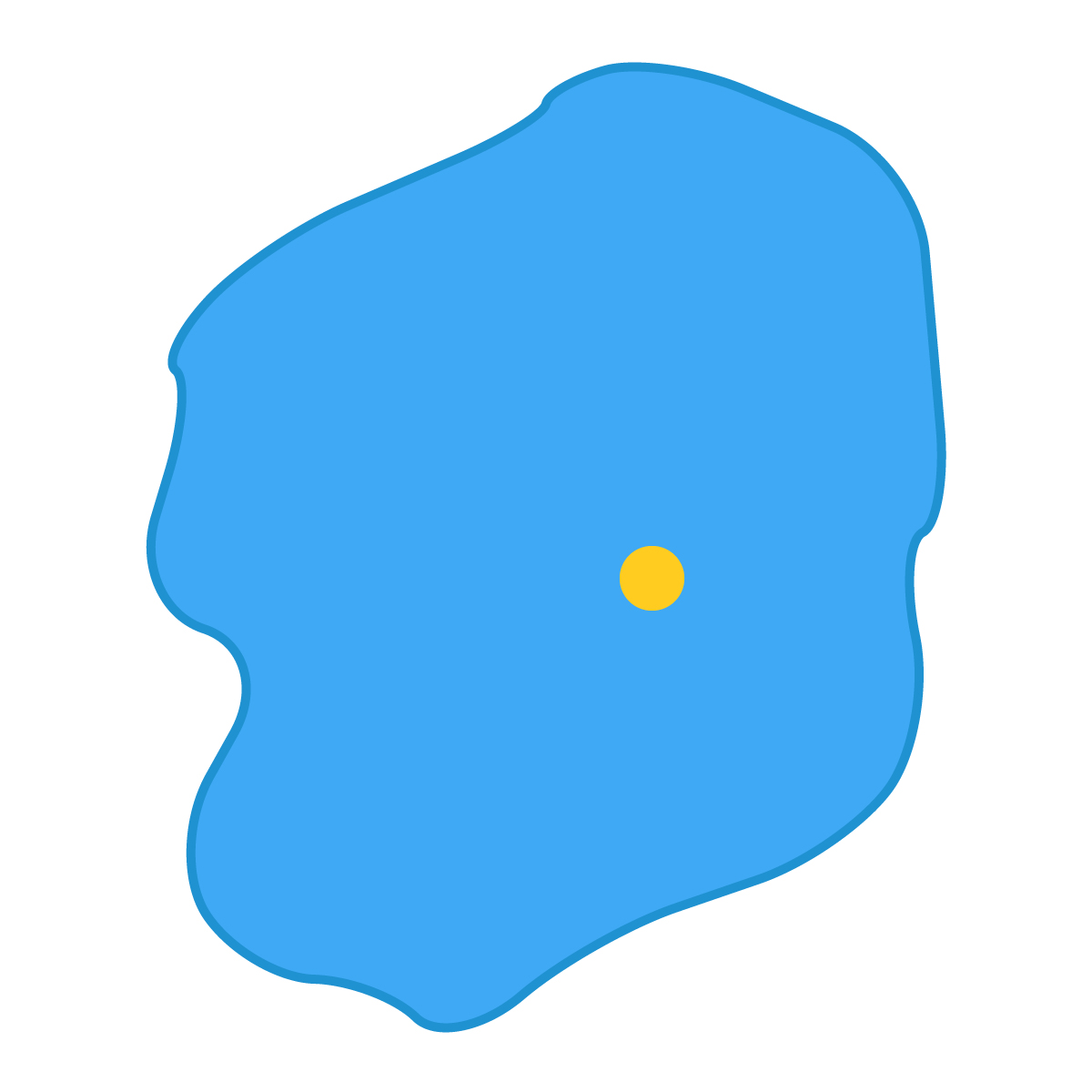 栃木県の無料フリーイラスト｜簡易・県庁あり・曲線(青)