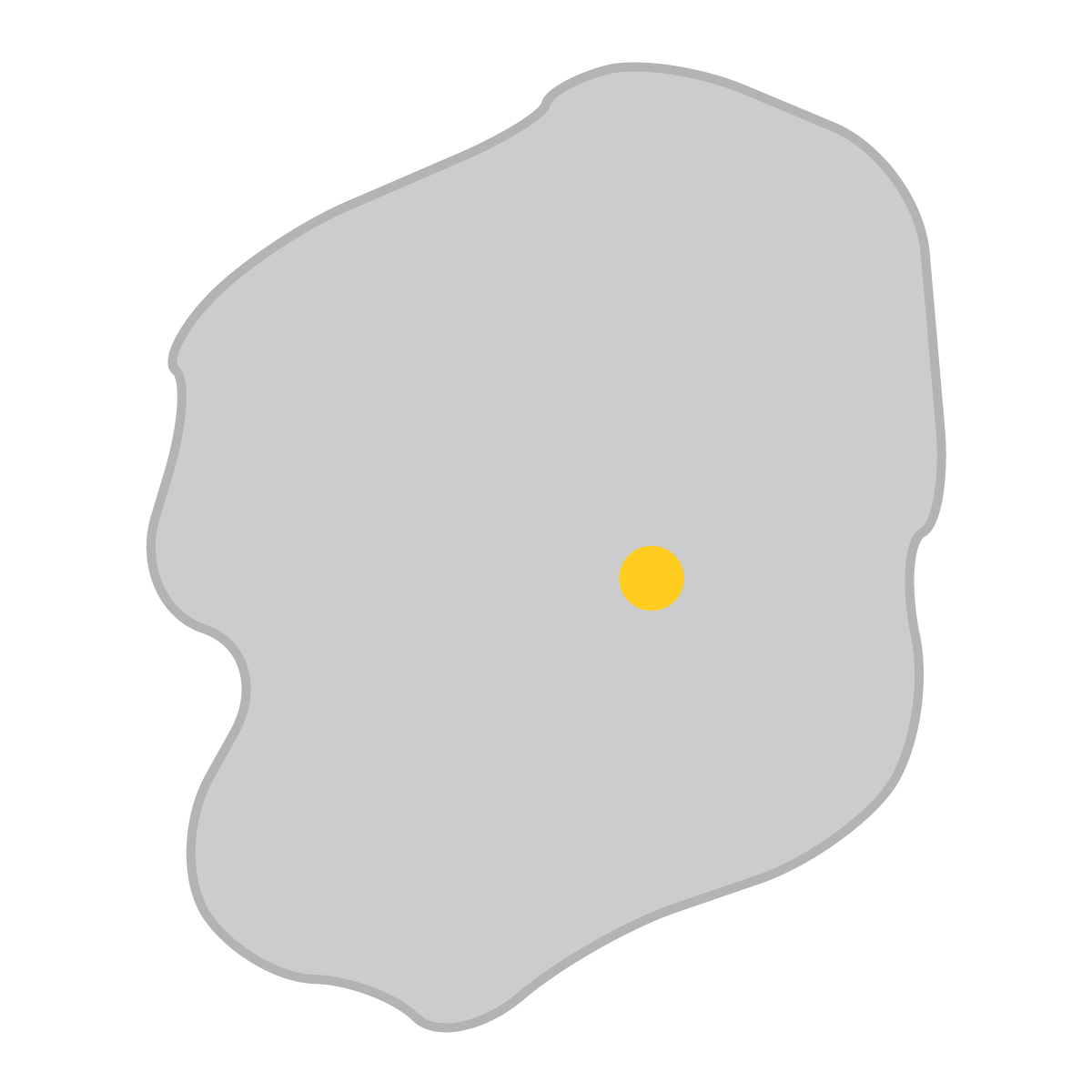 栃木県の無料フリーイラスト|簡易・県庁あり・曲線(グレー)