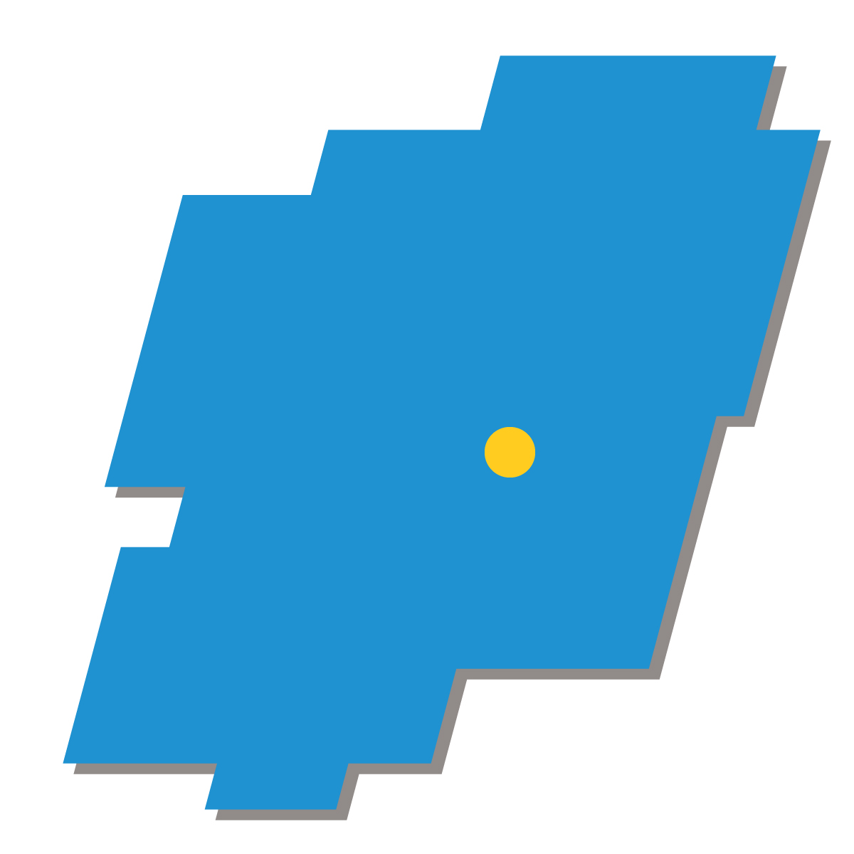 栃木県の無料フリーイラスト｜簡易・県庁あり・四角斜め(青)