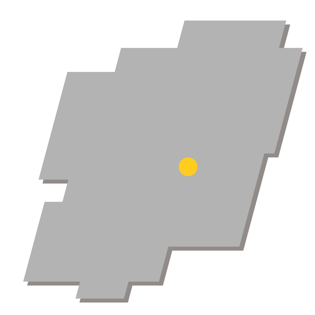 栃木県の無料フリーイラスト｜簡易・県庁あり・四角斜め(グレー)