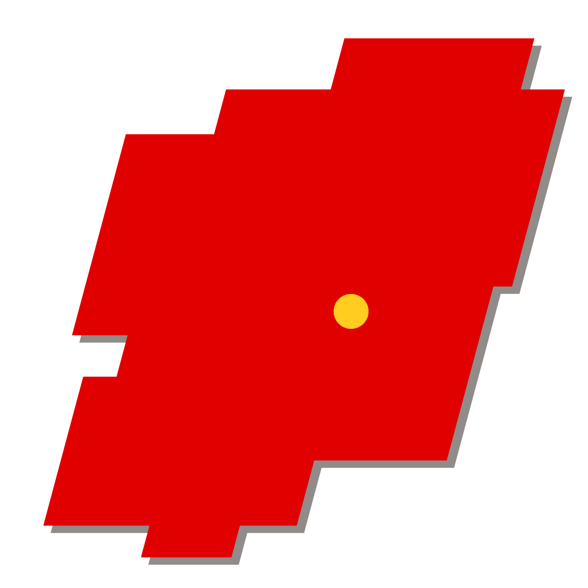 栃木県の無料フリーイラスト|簡易・県庁あり・四角斜め(赤)