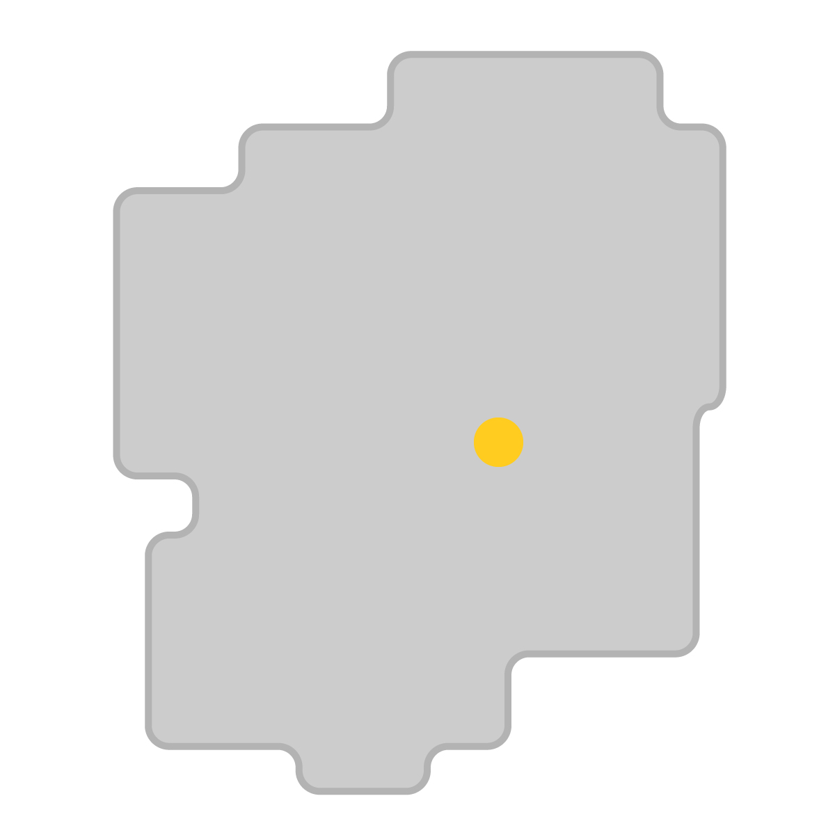 栃木県の無料フリーイラスト｜簡易・県庁あり・角丸(グレー)