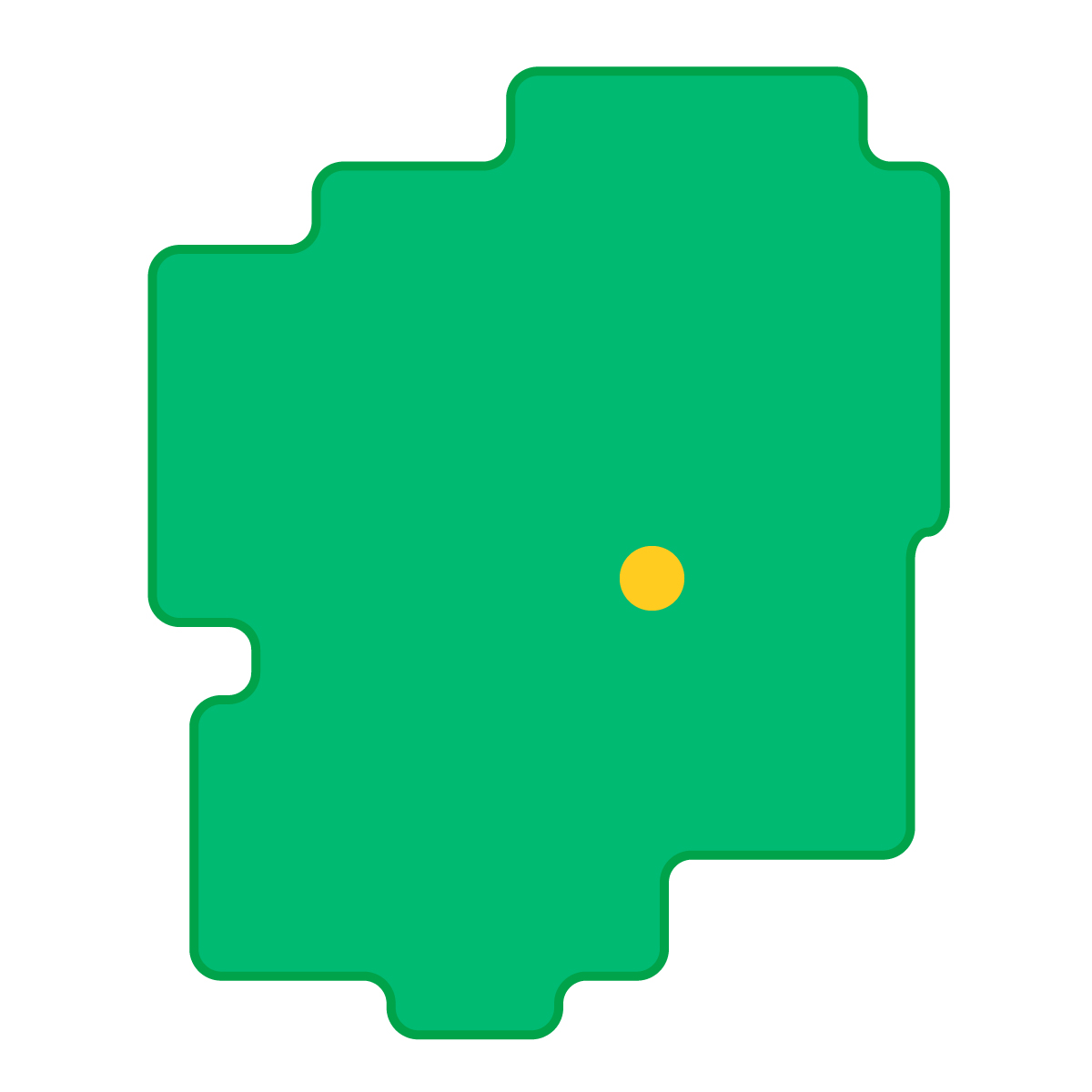 栃木県の無料フリーイラスト｜簡易・県庁あり・角丸(緑)