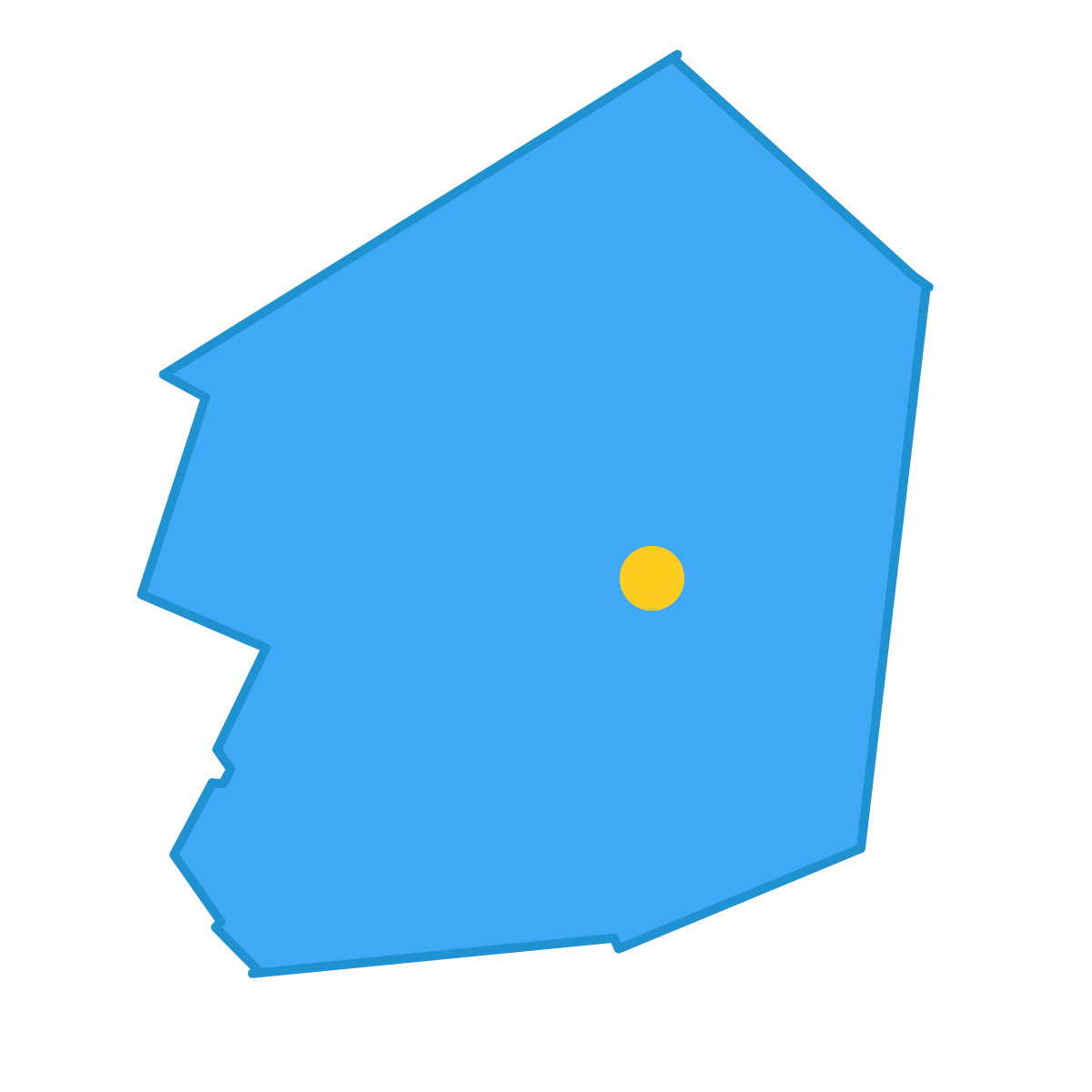 栃木県の無料フリーイラスト｜簡易・県庁あり・単純化(青)