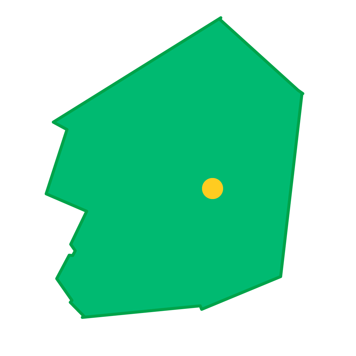 栃木県の無料フリーイラスト｜簡易・県庁あり・単純化(緑)