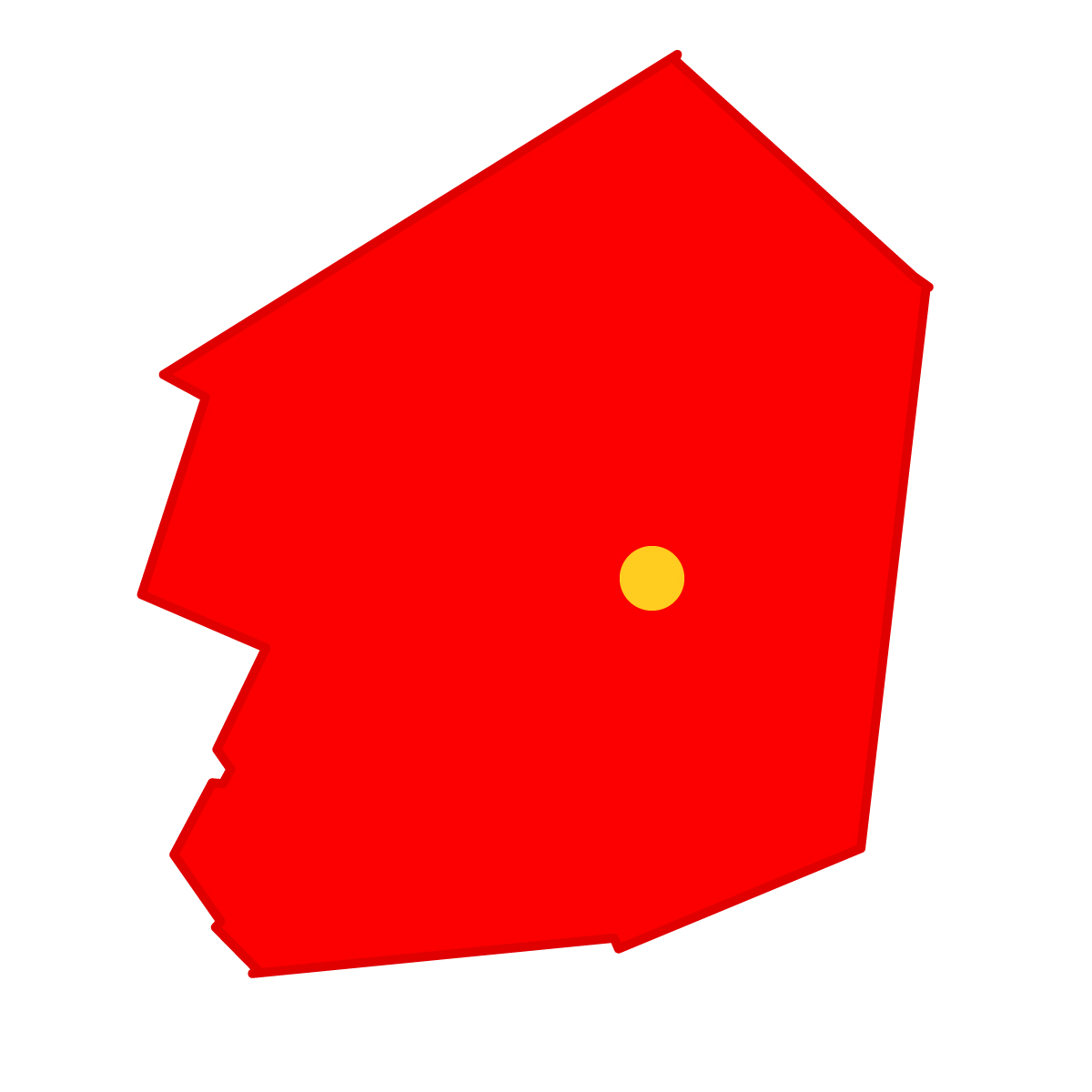 栃木県の無料フリーイラスト|簡易・県庁あり・単純化(赤)