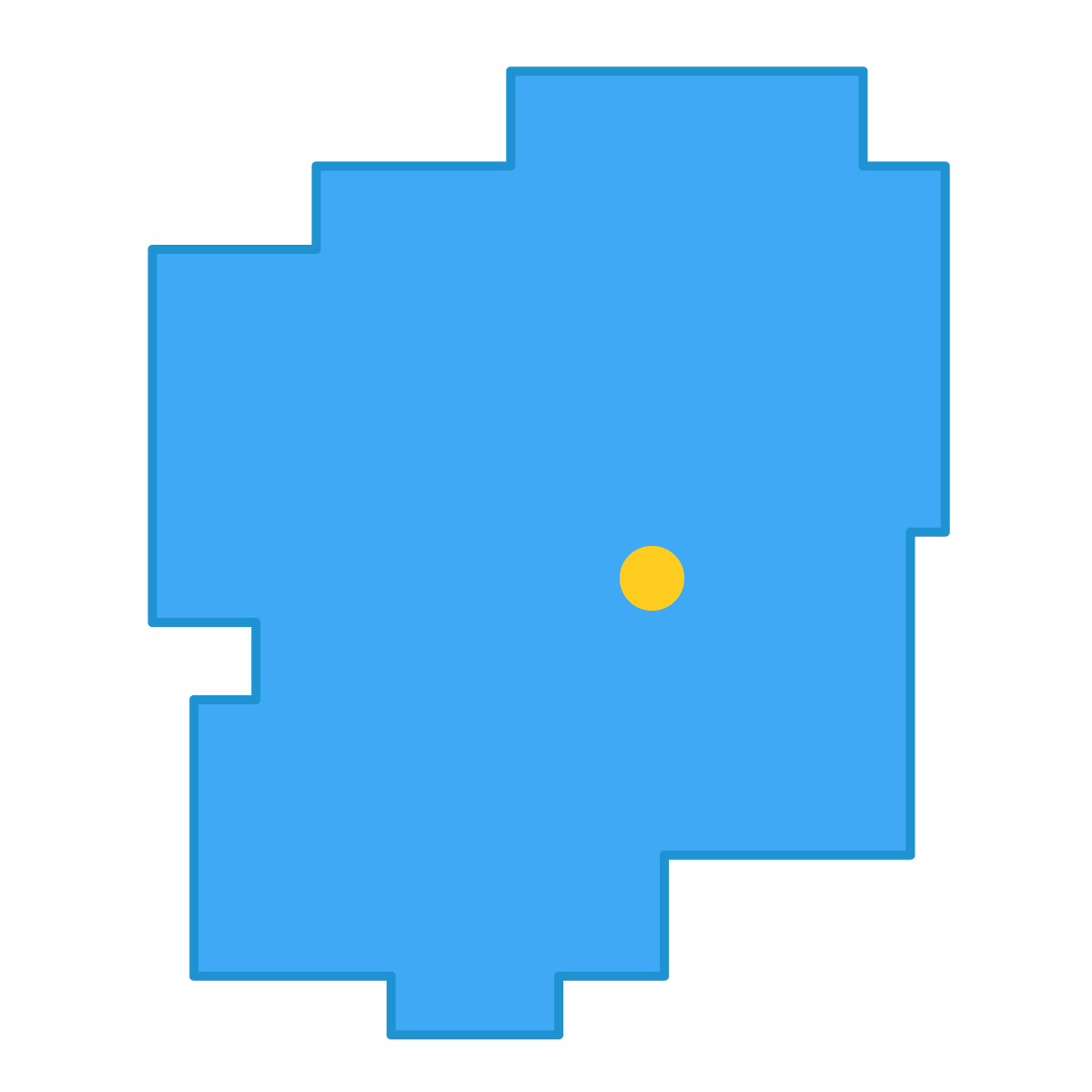 栃木県の無料フリーイラスト|簡易・県庁あり・四角(青)