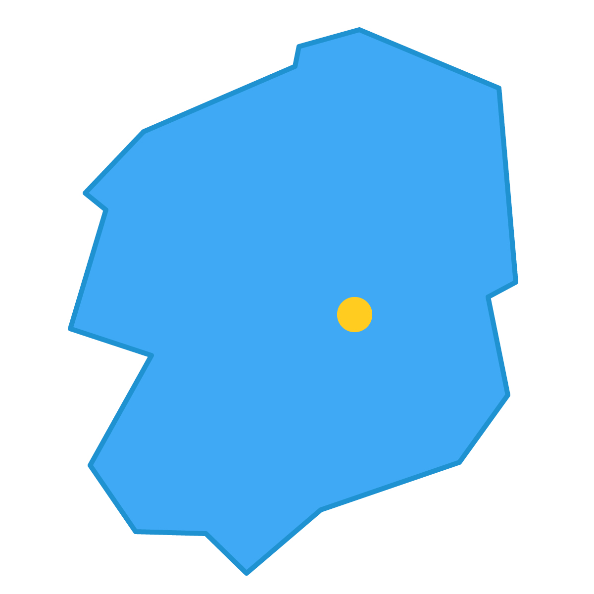 栃木県の無料フリーイラスト｜簡易・県庁あり・三角(青)