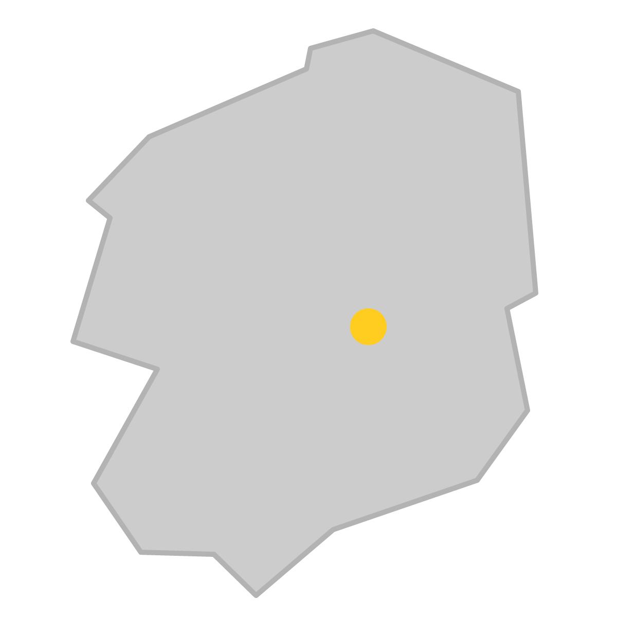 栃木県の無料フリーイラスト|簡易・県庁あり・三角(グレー)