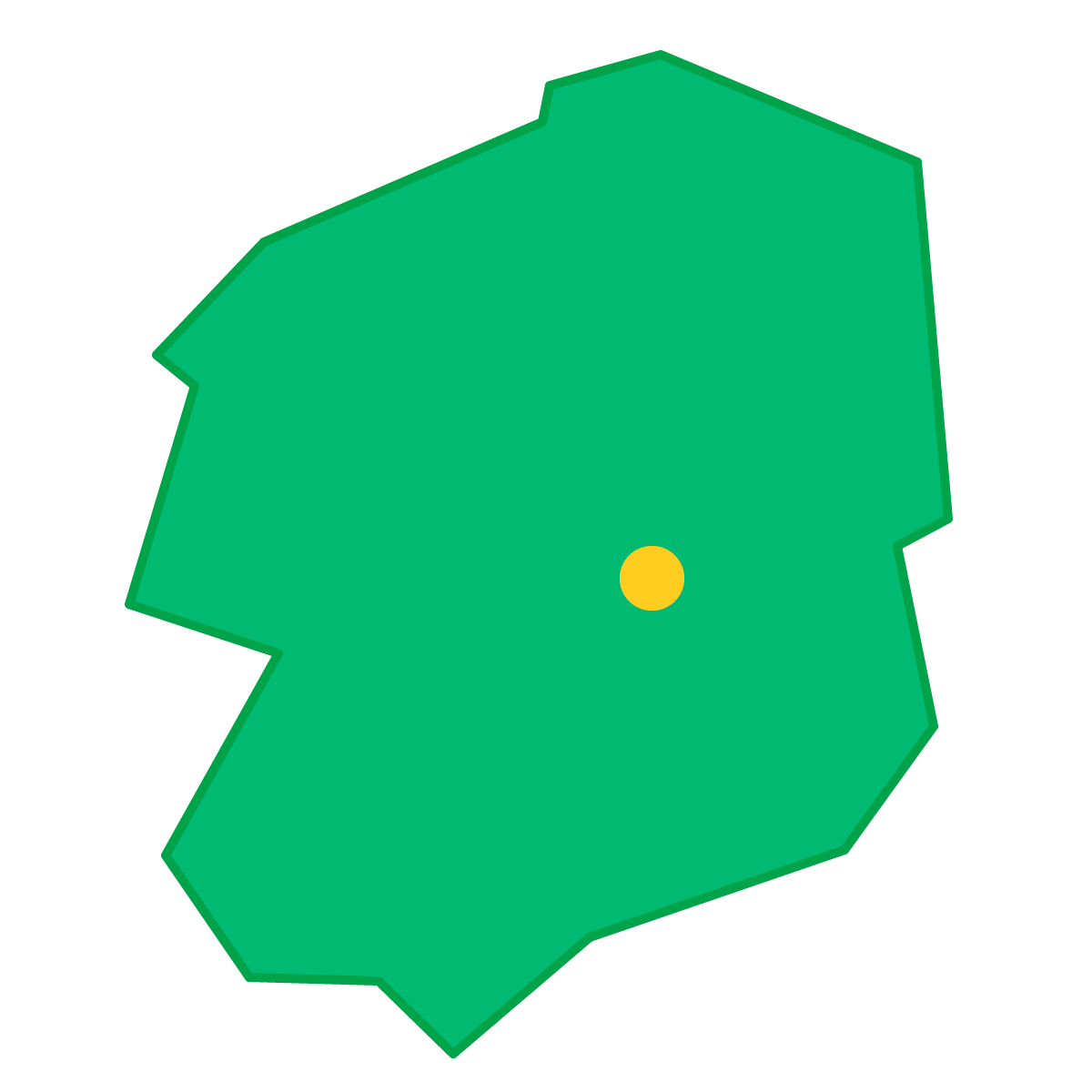 栃木県の無料フリーイラスト｜簡易・県庁あり・三角(緑)