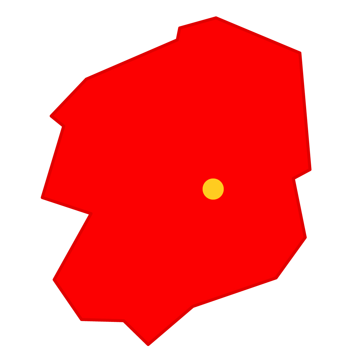 栃木県の無料フリーイラスト|簡易・県庁あり・三角(赤)