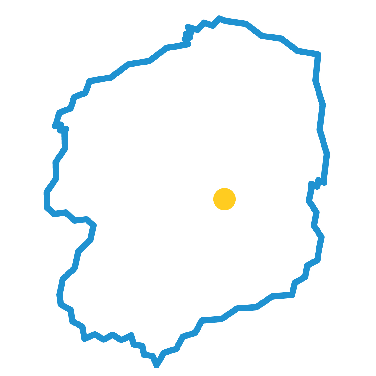 栃木県の無料フリーイラスト|簡易・県庁あり・ジグザグ(青)
