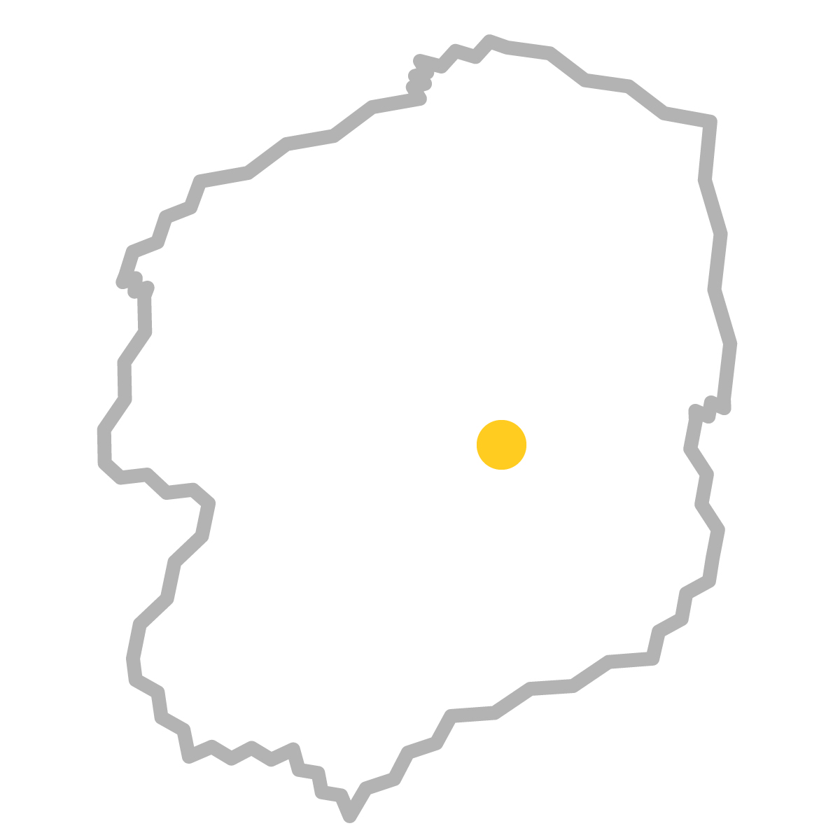 栃木県の無料フリーイラスト｜簡易・県庁あり・ジグザグ(グレー)