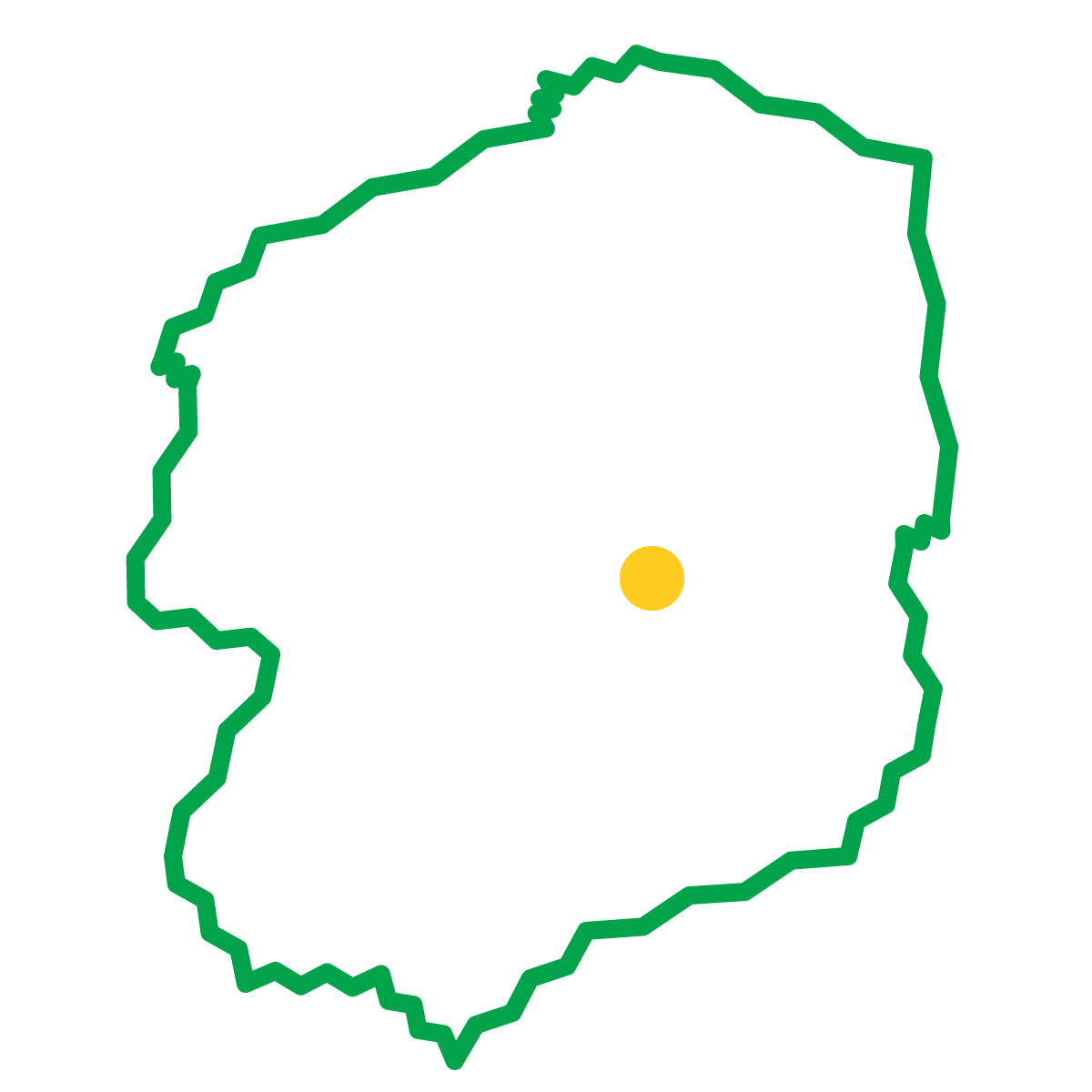 栃木県の無料フリーイラスト｜簡易・県庁あり・ジグザグ(緑)