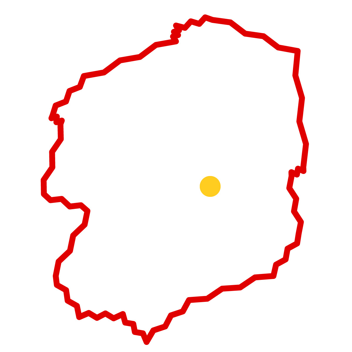 栃木県の無料フリーイラスト｜簡易・県庁あり・ジグザグ(赤)