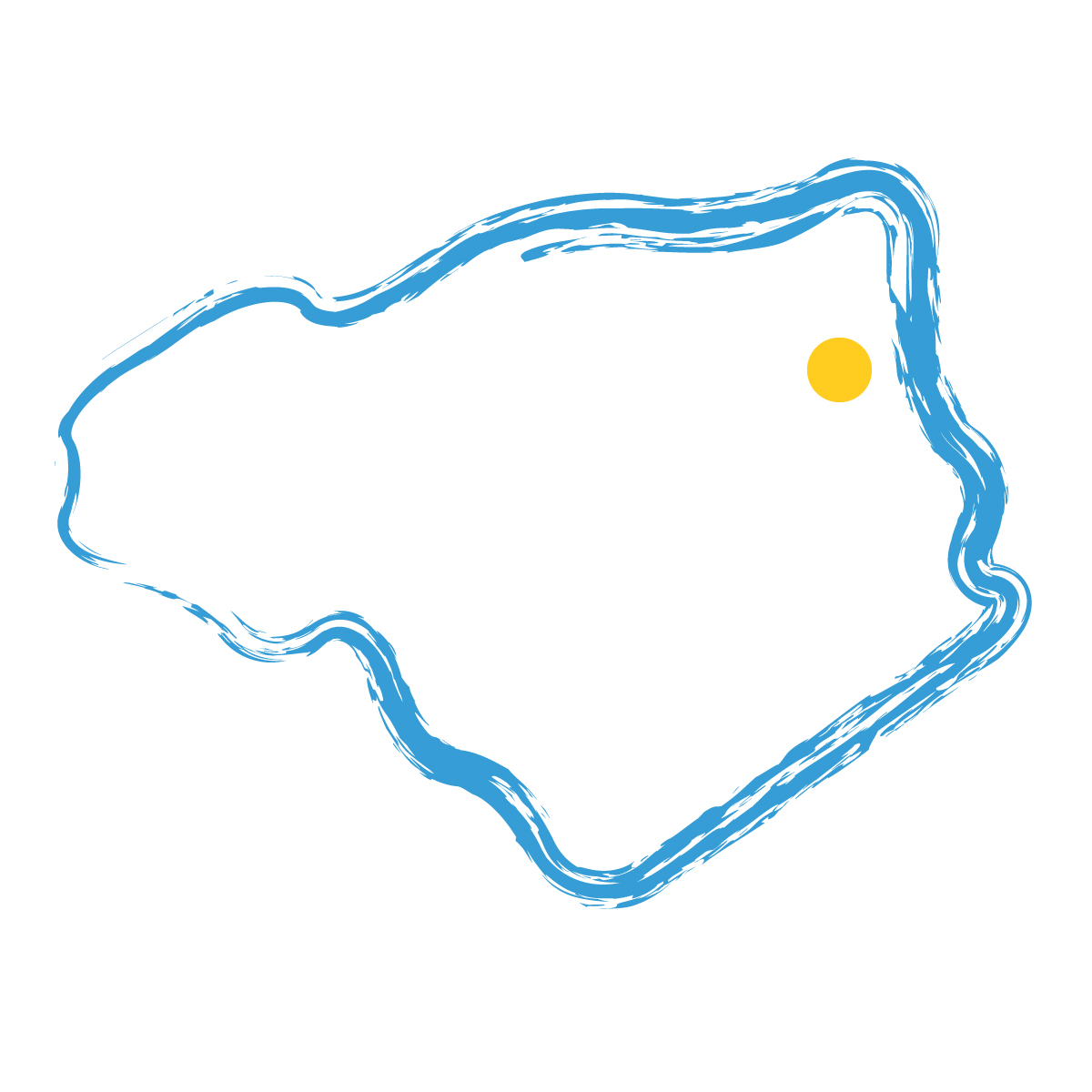 徳島県の無料フリーイラスト|簡易・県庁あり・毛筆(青)