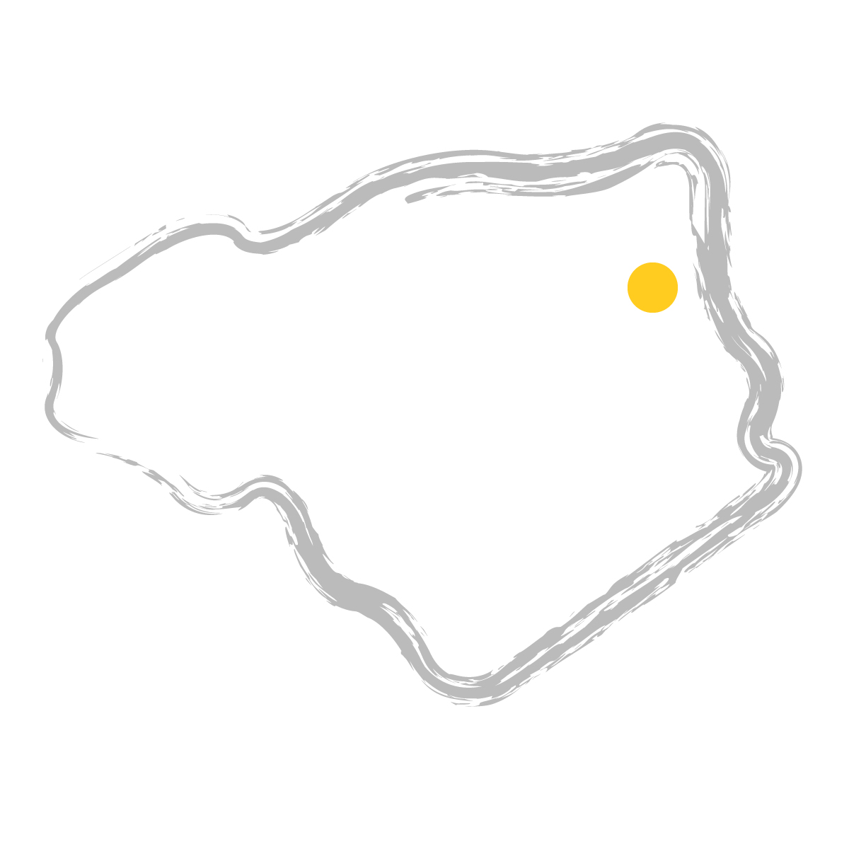 徳島県の無料フリーイラスト|簡易・県庁あり・毛筆(グレー)