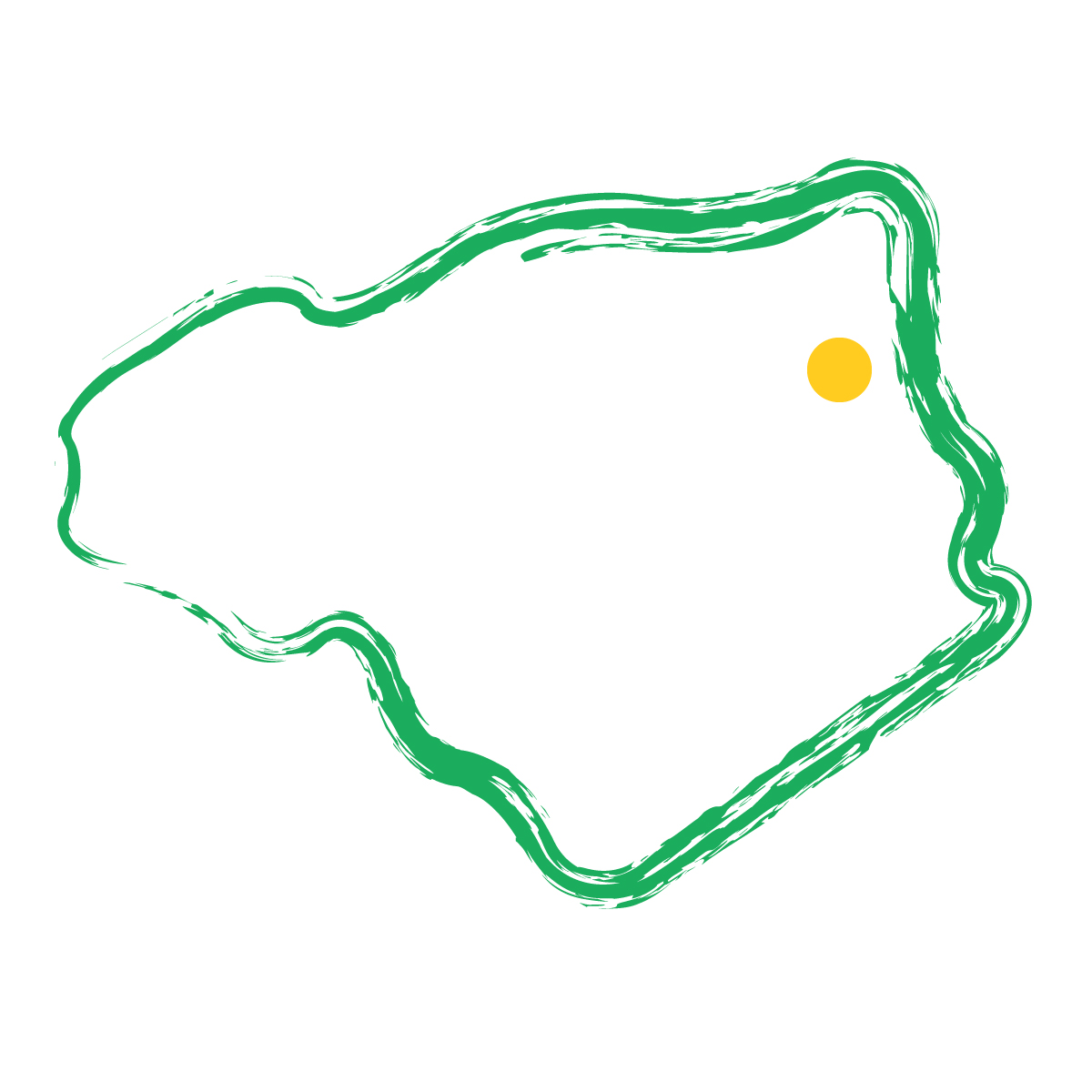 徳島県の無料フリーイラスト｜簡易・県庁あり・毛筆(緑)