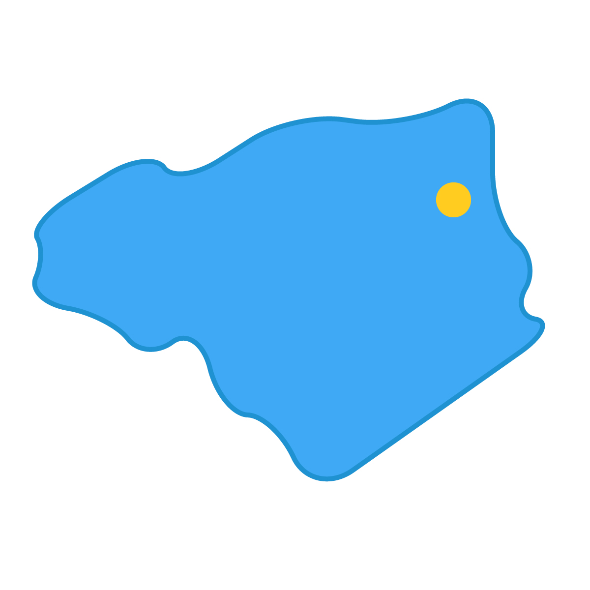 徳島県の無料フリーイラスト|簡易・県庁あり・曲線(青)