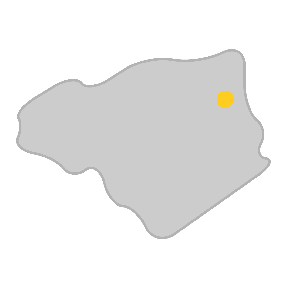 徳島県の無料フリーイラスト|簡易・県庁あり・曲線(グレー)