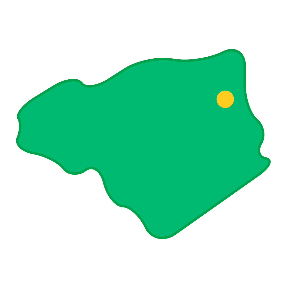 徳島県の無料フリーイラスト|簡易・県庁あり・曲線(緑)