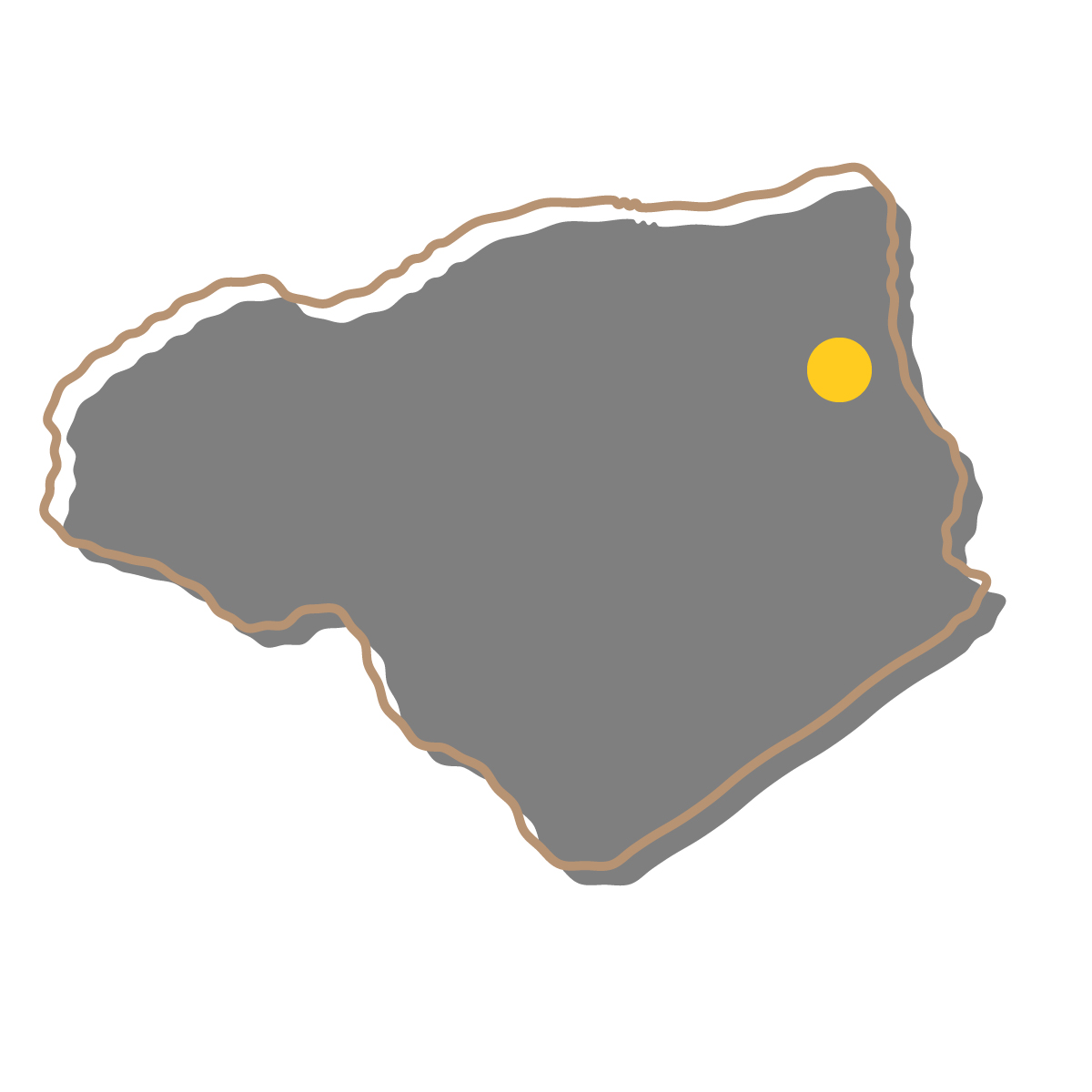 徳島県の無料フリーイラスト|簡易・県庁あり・イラスト風(黒)