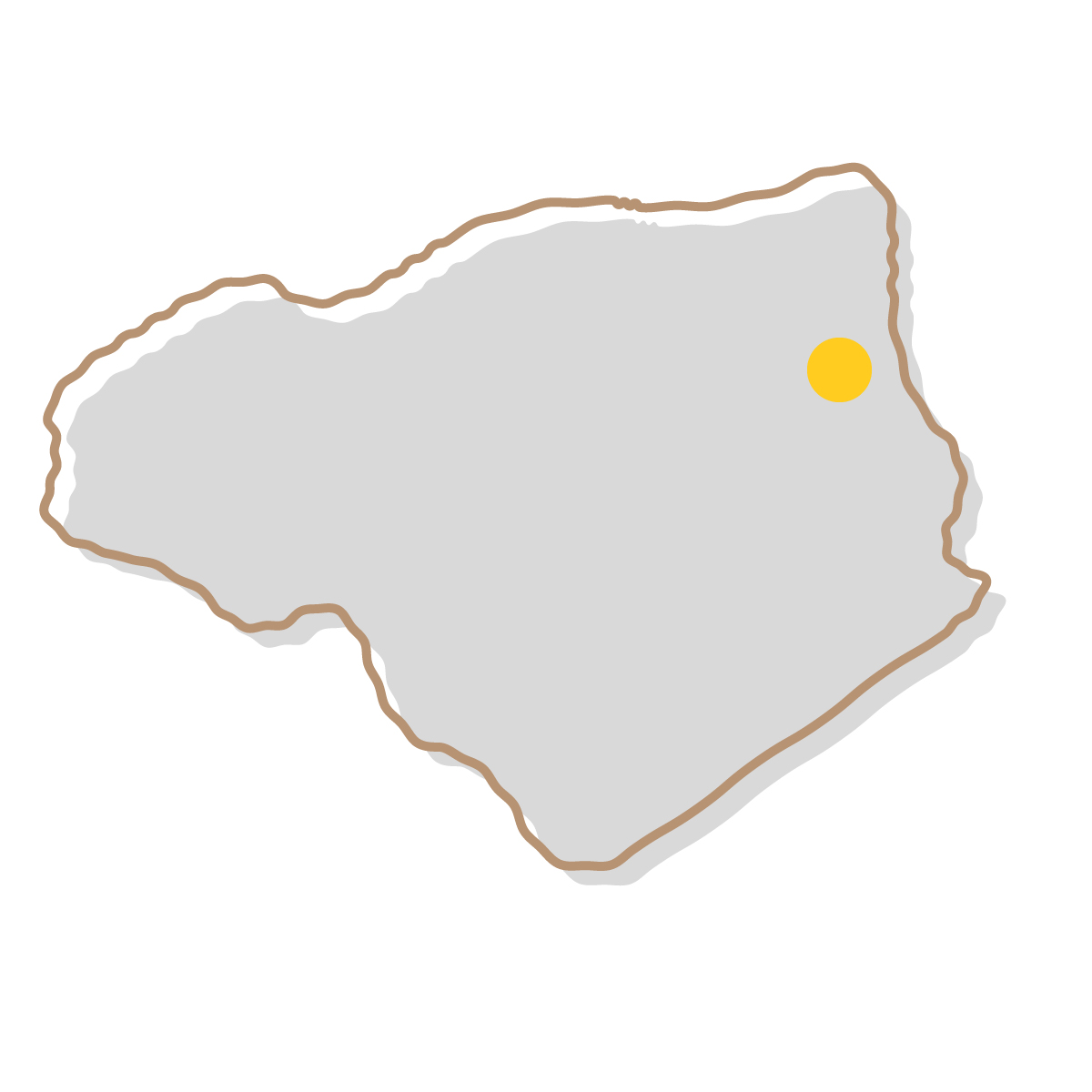 徳島県の無料フリーイラスト｜簡易・県庁あり・イラスト風(グレー)