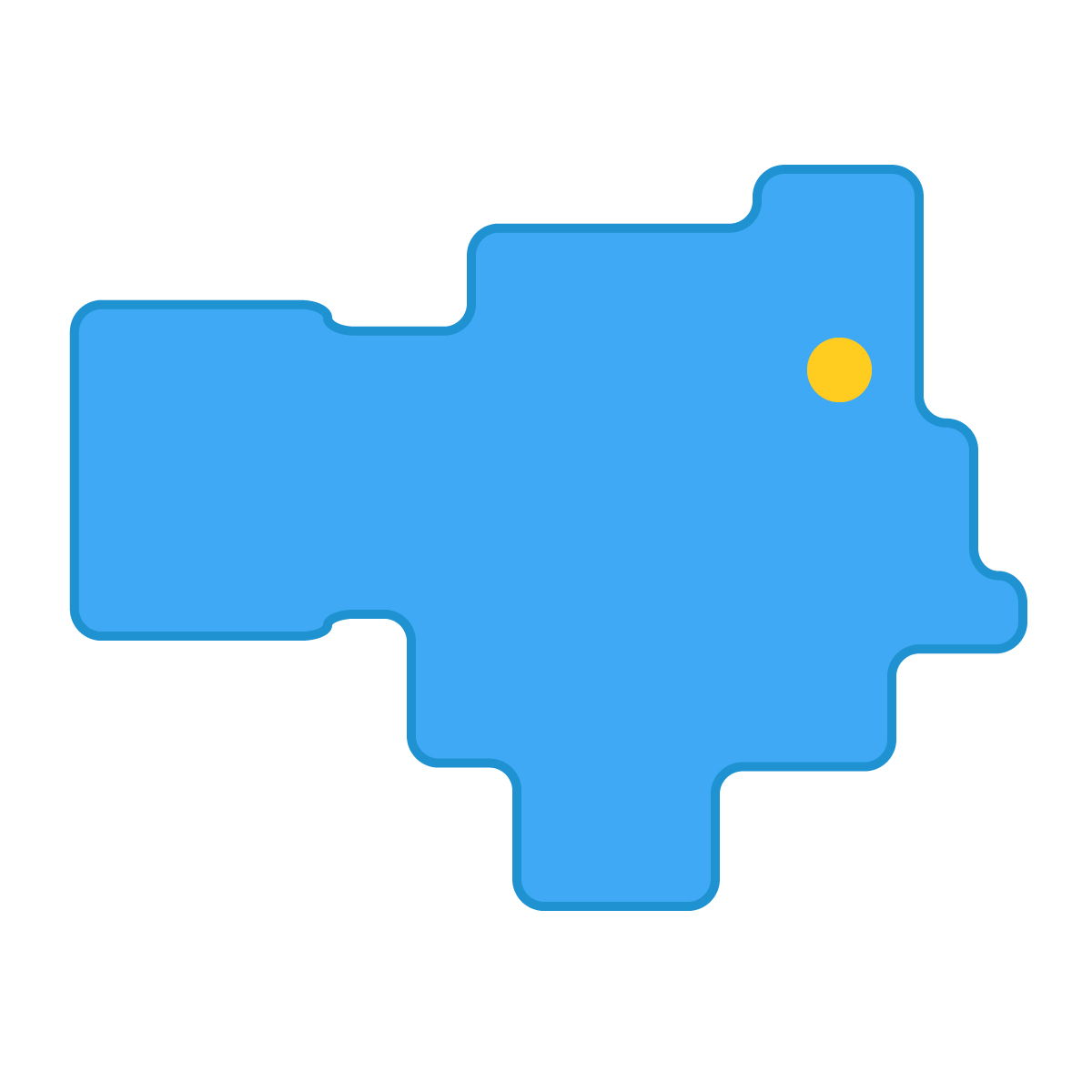 徳島県の無料フリーイラスト|簡易・県庁あり・角丸(青)