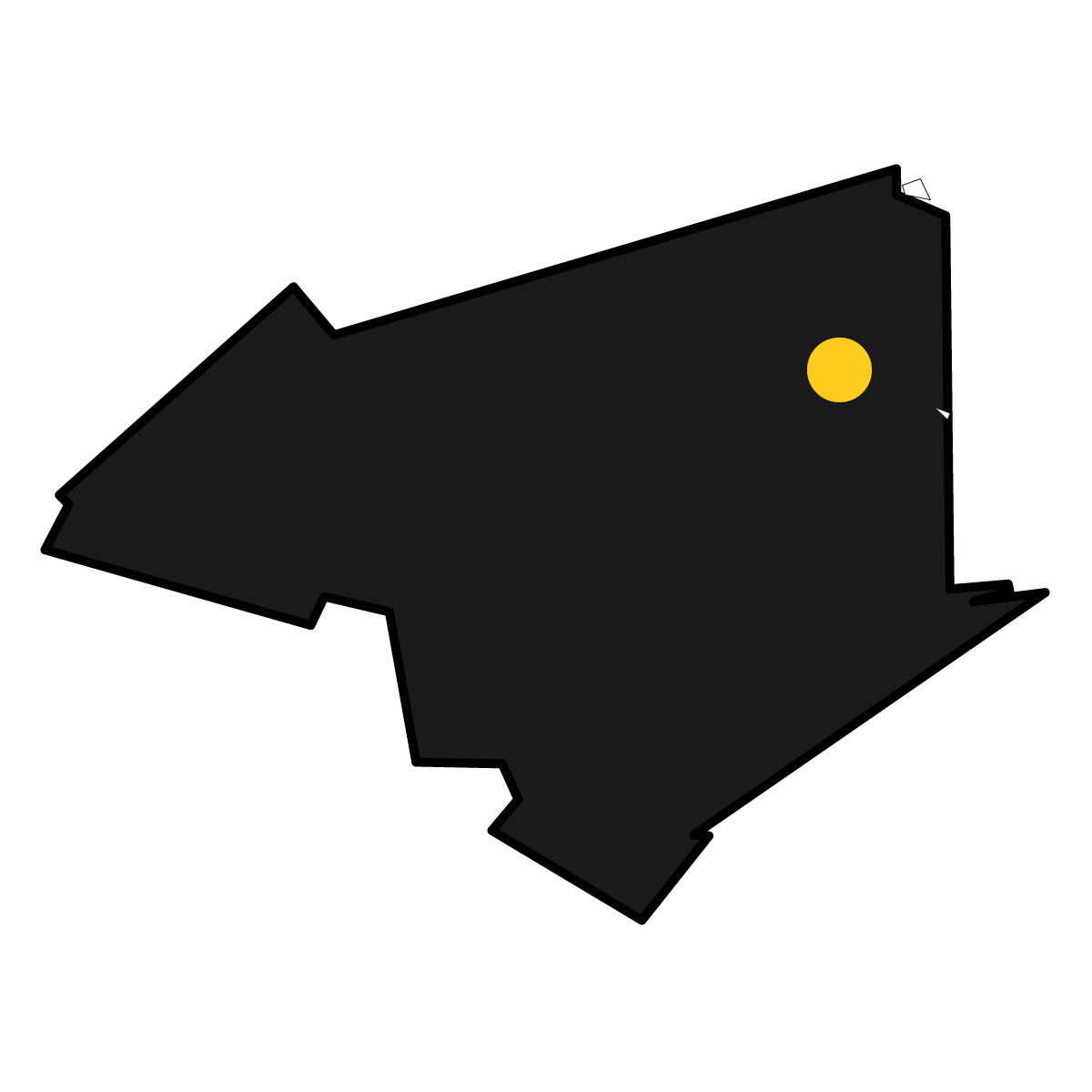 徳島県の無料フリーイラスト｜簡易・県庁あり・単純化(黒)